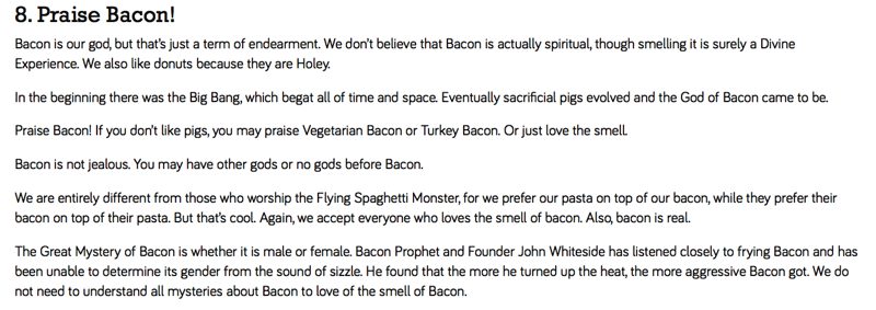 Bacon Commandments